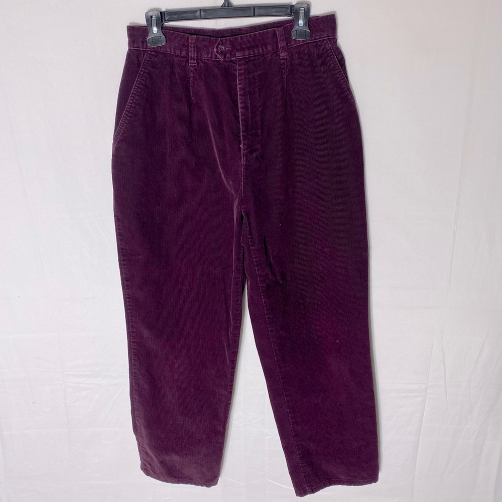 Vintage Northern Reflections Burgundy Corduroy Baggy Tapered Leg Pants 28
